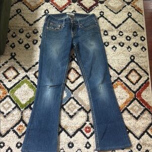 PRVCY Blue Flare Wide Leg Jeans